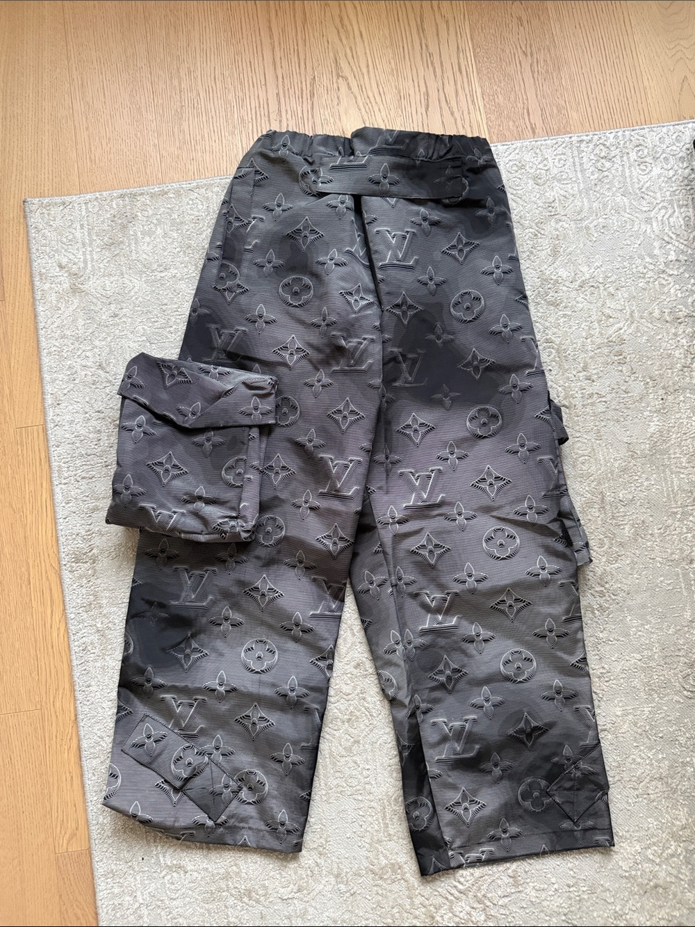 Louis Vuitton Gray Tonal Monogram Cargo Pants